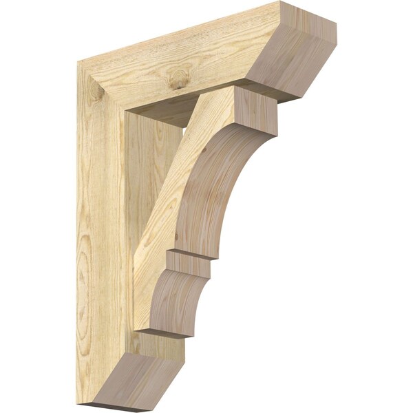 Ekena Millwork Balboa Slat Rough Sawn Bracket w/ Offset Brace, Douglas Fir, 8"W x 24"D x 32"H BKT0806X24X32BOA06RDF - main